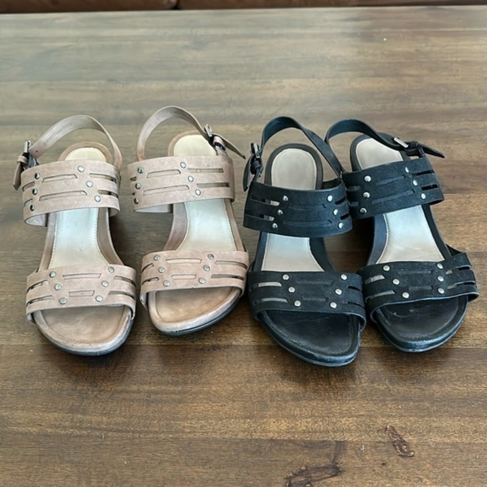 Ecco comfort shoes taupe and black size 37 or 7